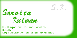 sarolta kulman business card